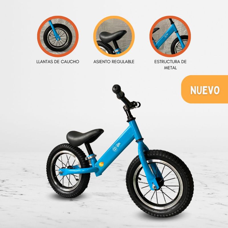 CUZKA - Bicicleta de Equilibrio Aro 12 Caucho «BALANCE» Light Blue