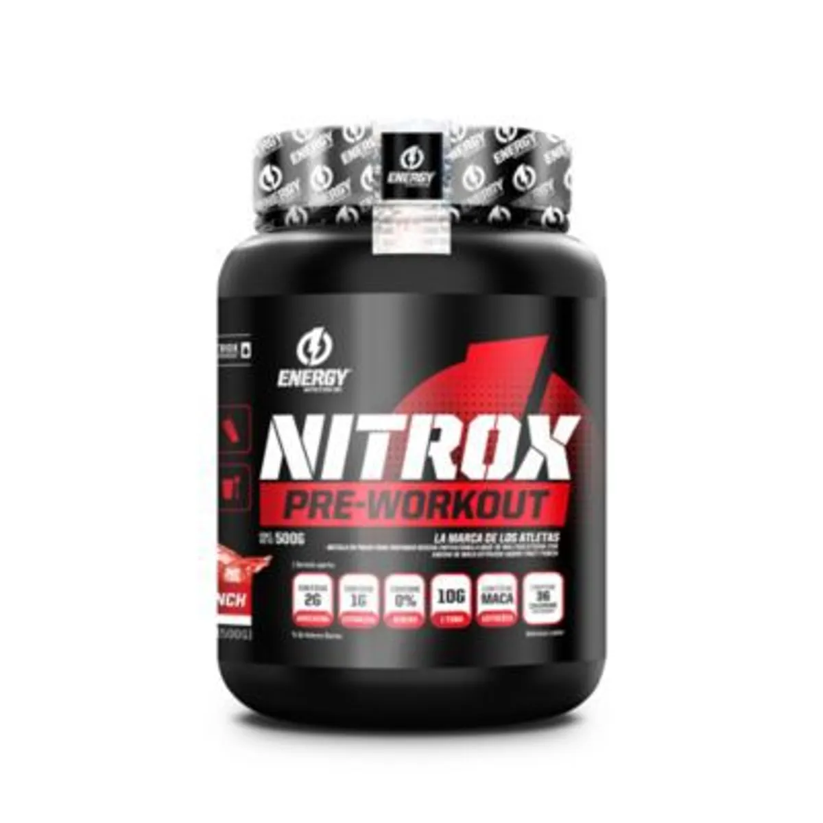ENERGY NUTRITION - Pre Entreno Energy Nutrition Nitrox 500 Gr Fruit Punch + Shaker