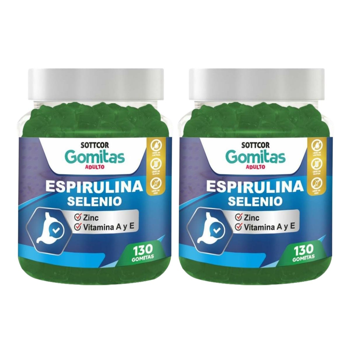 GENERICO - Espirulina Para Adultos Gomitas Sottcor 100Gr Chicle x2
