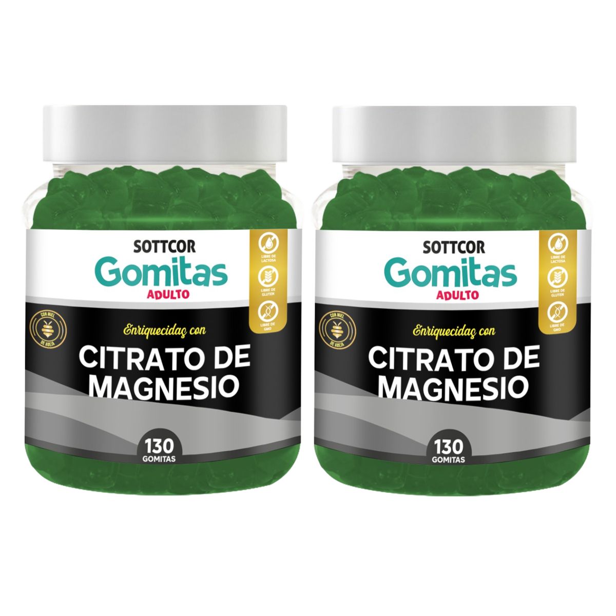 GENERICO - Magnesio Para Adultos Gomitas Sottcor 100Gr Chicle x2