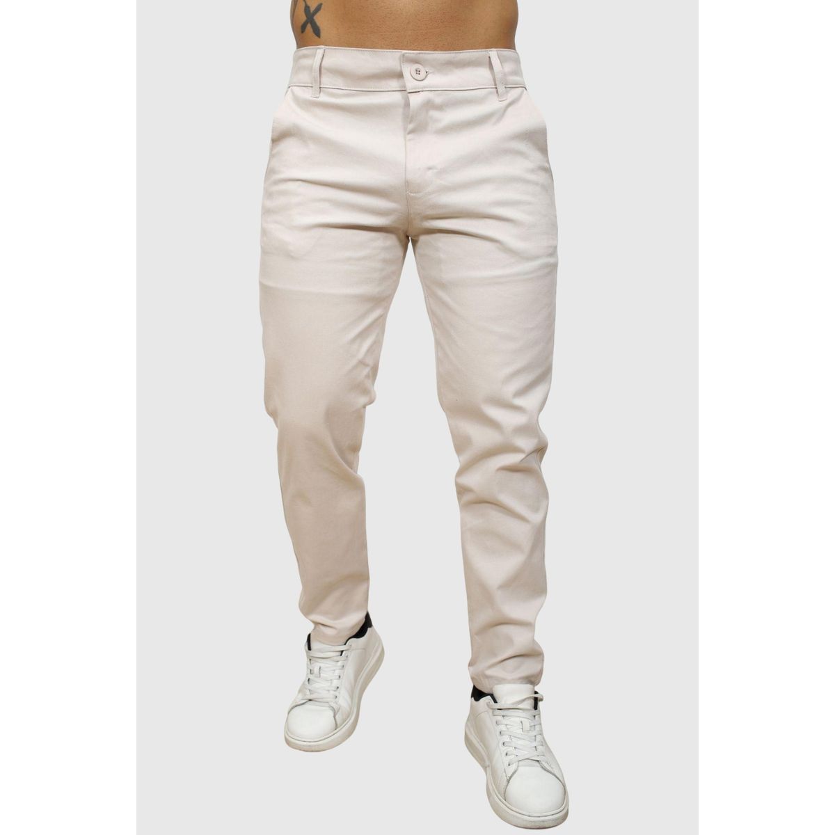 J JERAOUS - pantalón JERAOUS de drill strech Beige