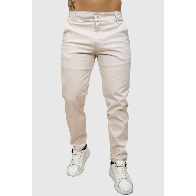 J JERAOUS - pantalón JERAOUS de drill strech Beige