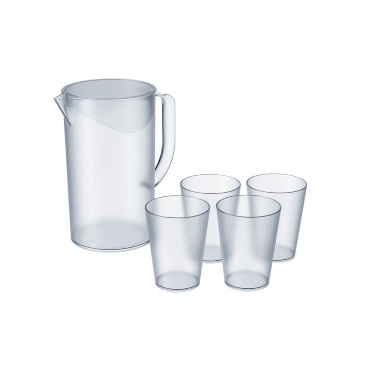 COZA - Set Jarra de Plastico 2L + 4 Vasos 300ML Coza  Casual Cristal