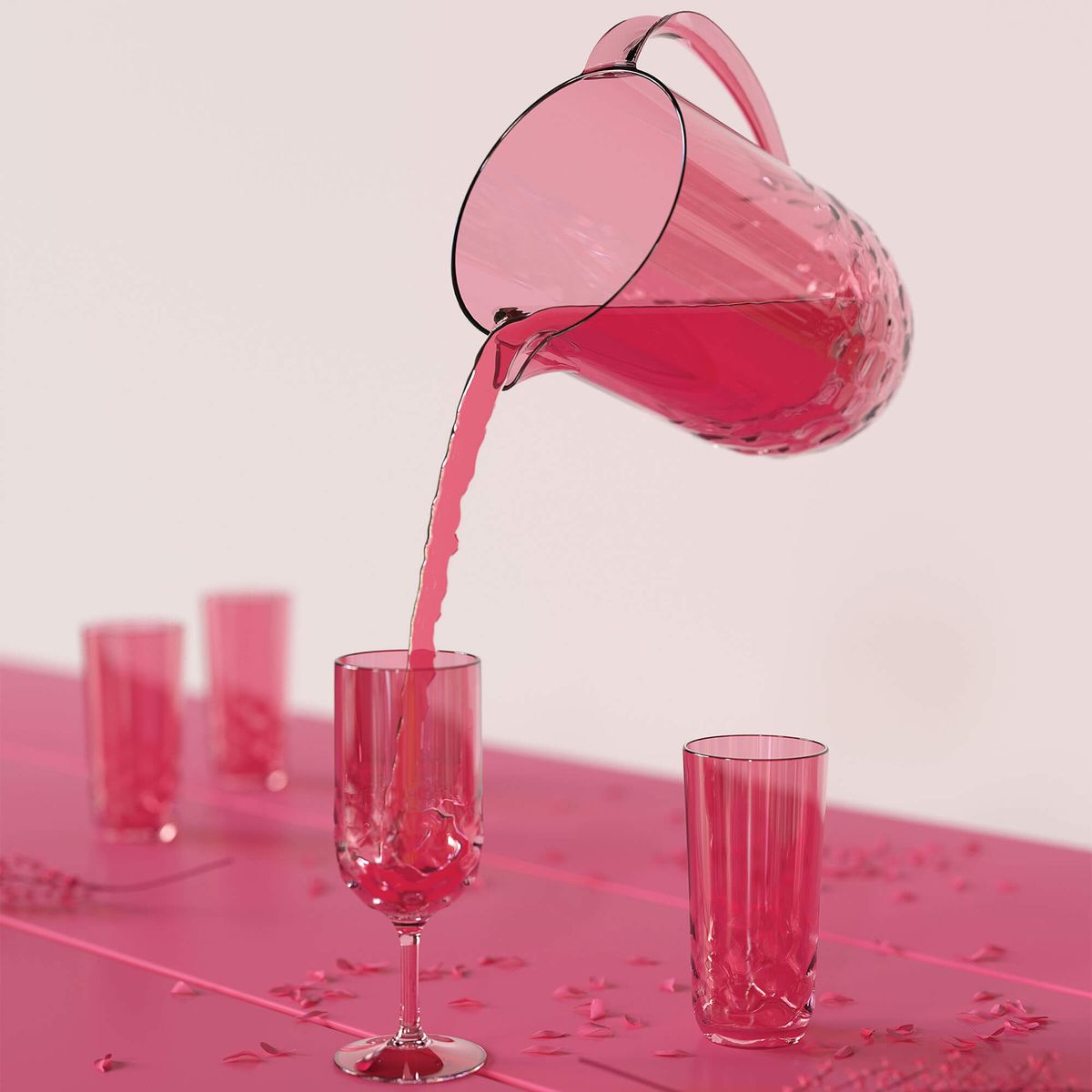 COZA - Jarra De Plástico Con Tapa 2L Coza Wave Rosa