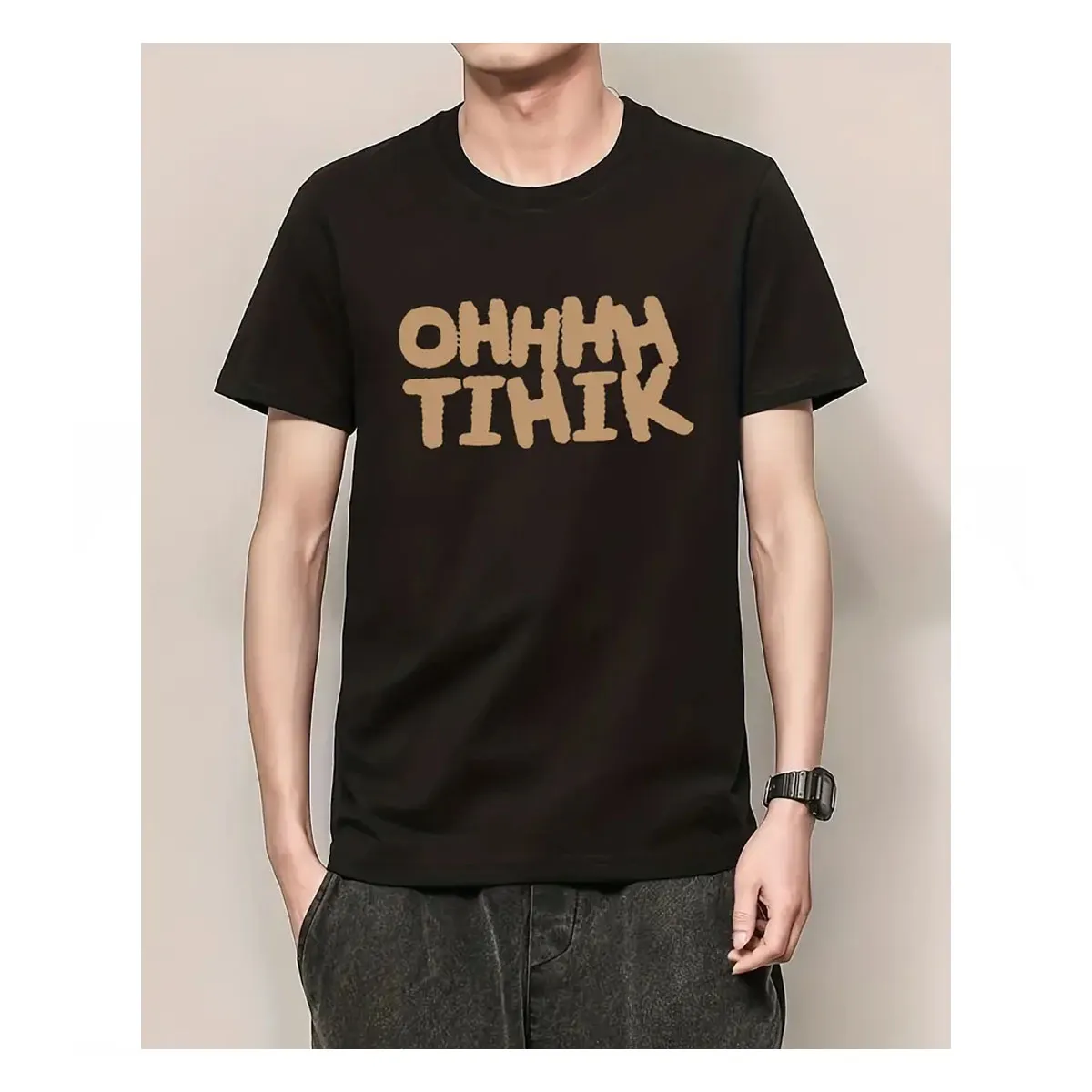 42AROZINA - poleras moda hombre camiseta  de manga corta de puro algodón-OHHHH