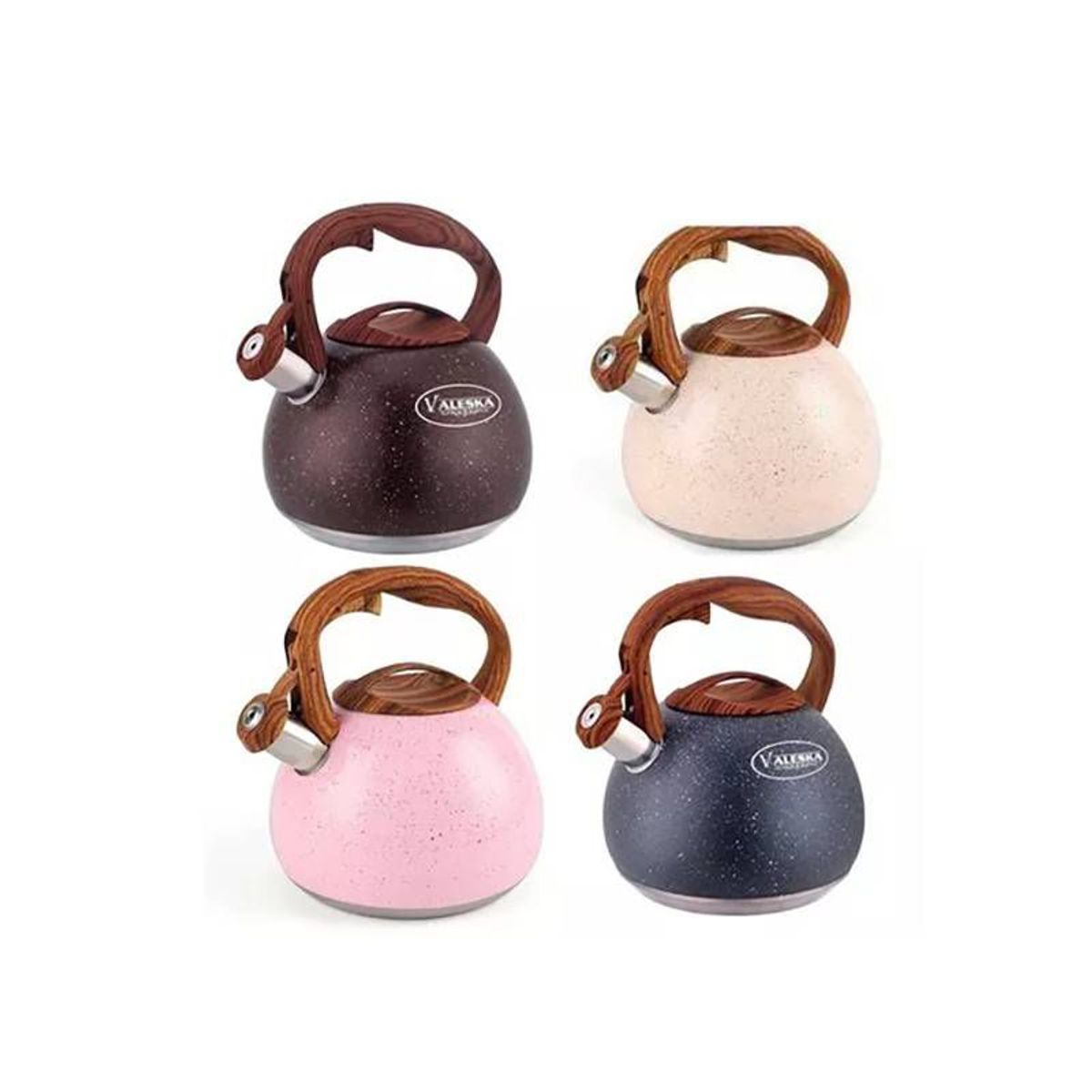 GENERICO - TETERA SILBADORA - ROCA VOLCANICA - MARRON - VALESKA 5L