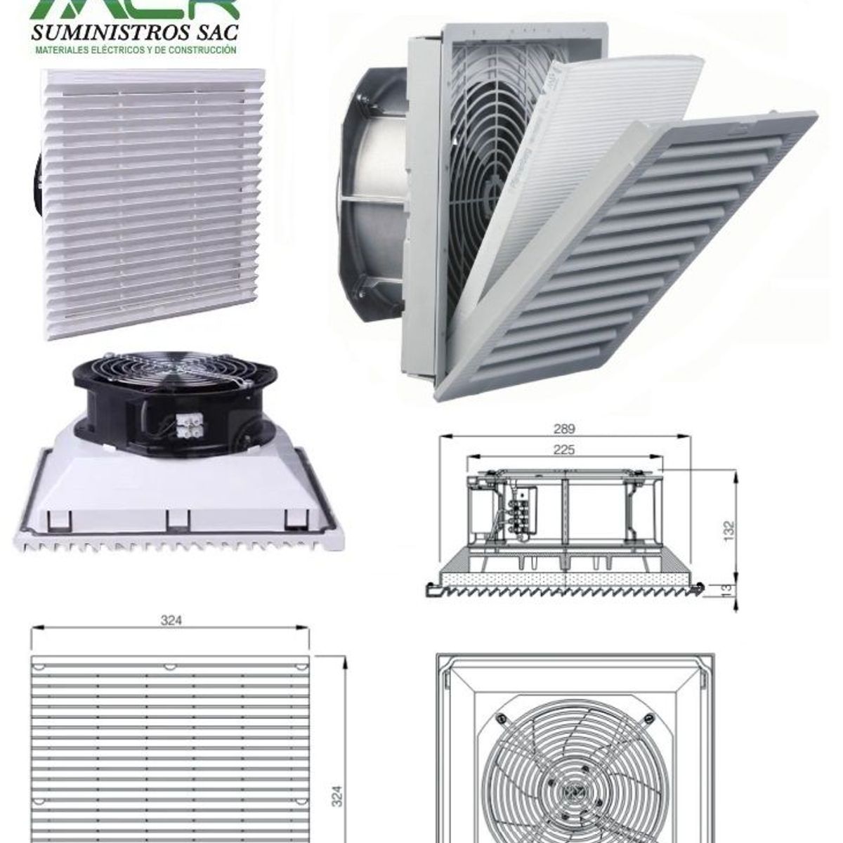 GENERICO - VENTILADOR COMPLETO PARA TABLERO ELECTRICO DE 32X32CM 230V