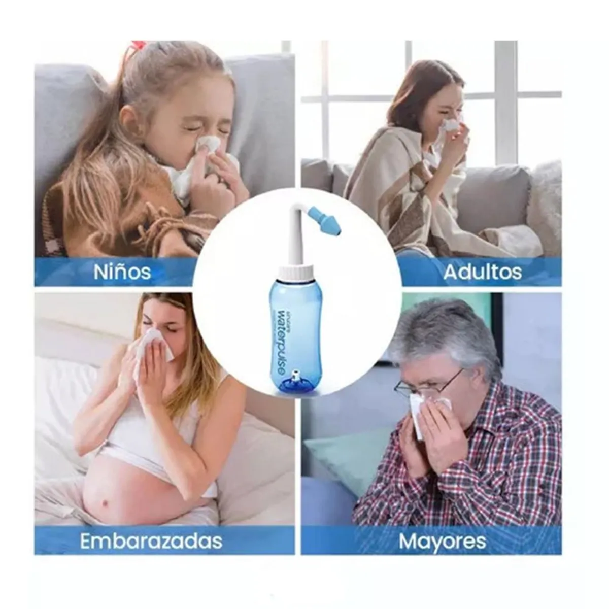 GENERICO - Limpiador Irrigador Nasal 300ml Waterpulse Adultos-Niños Alergias
