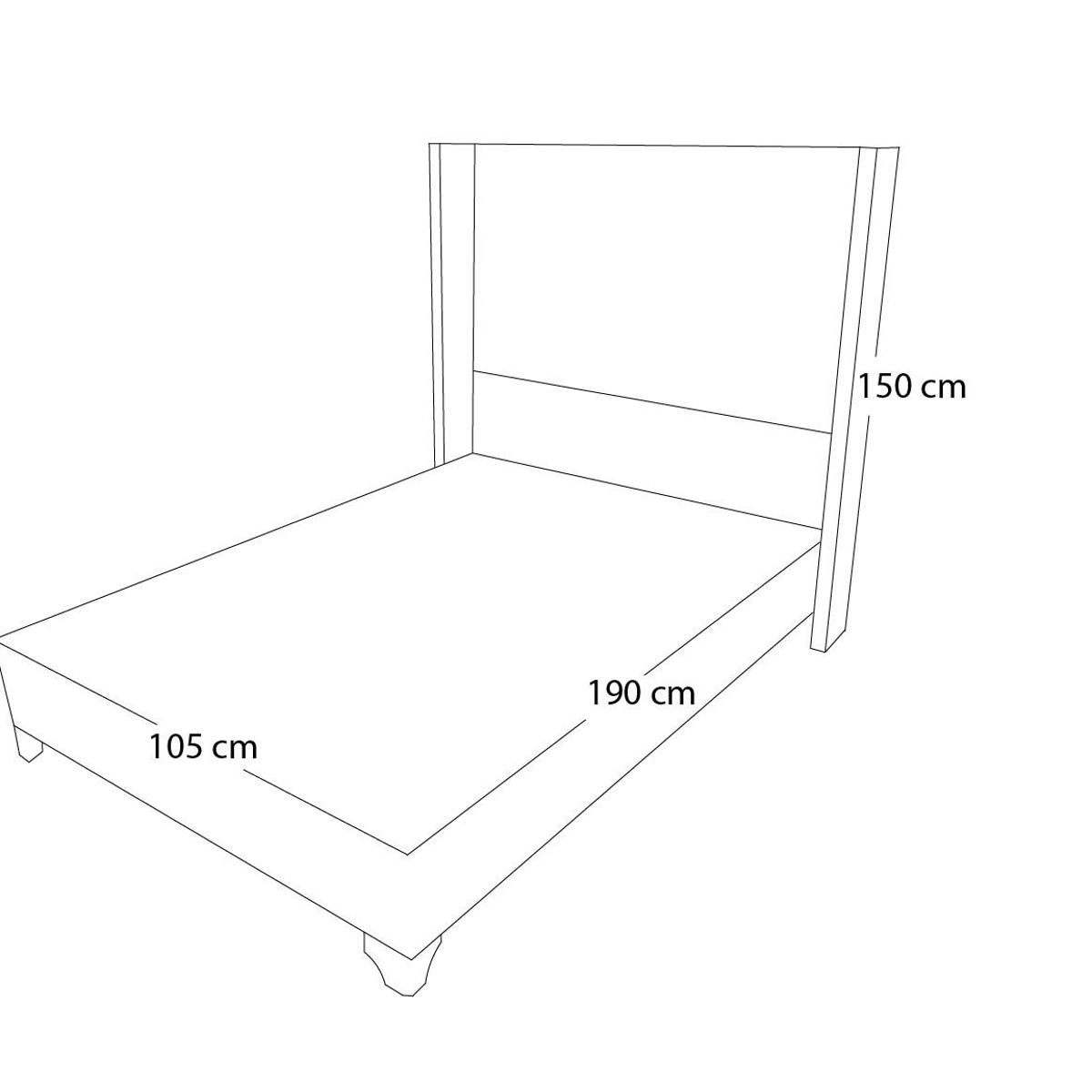 BARAKA HOME - Dormitorio Visby 1.5 plz - Negro