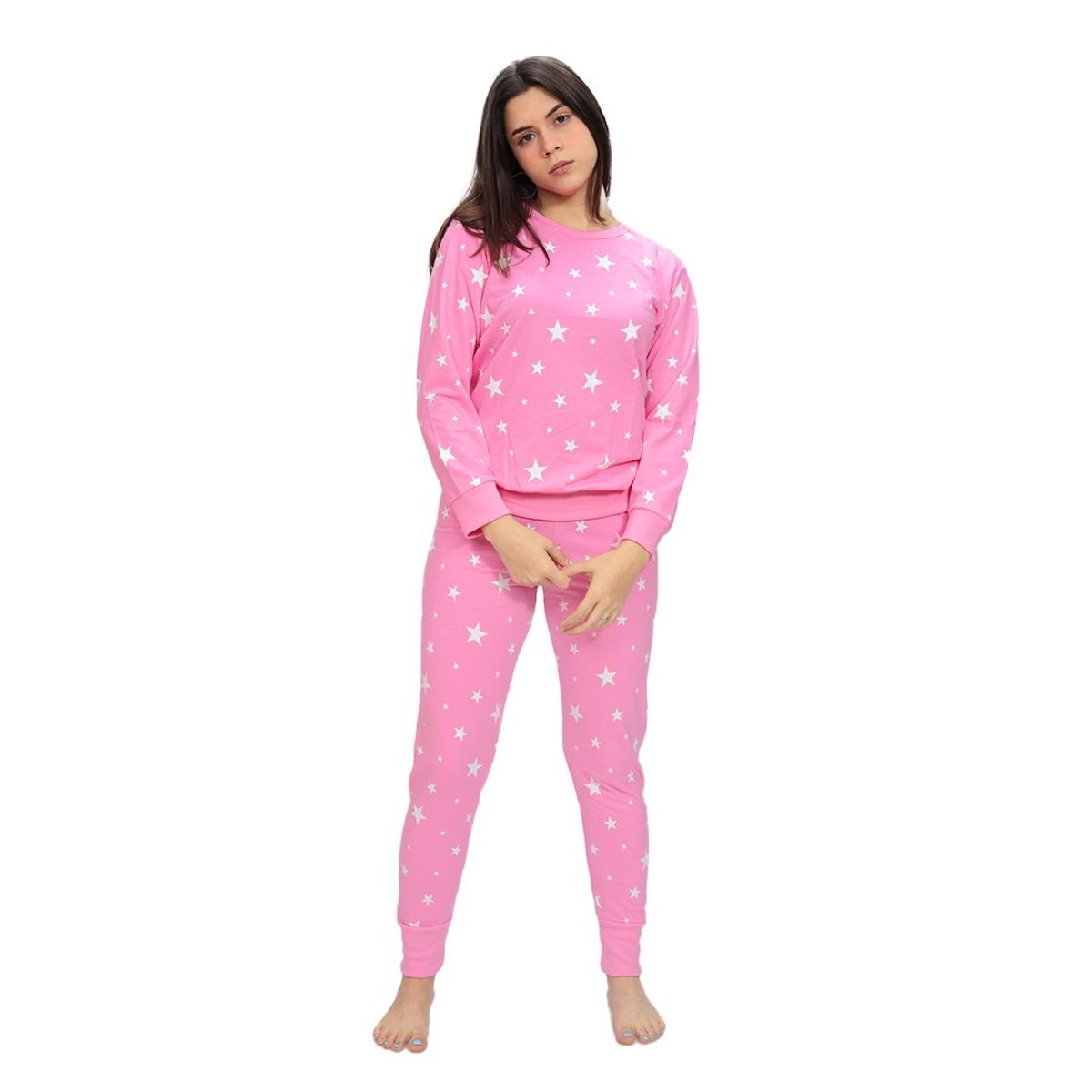 GENERICO - Pijama Girl Pink Stars Cobert Rib - Inga Pijamas