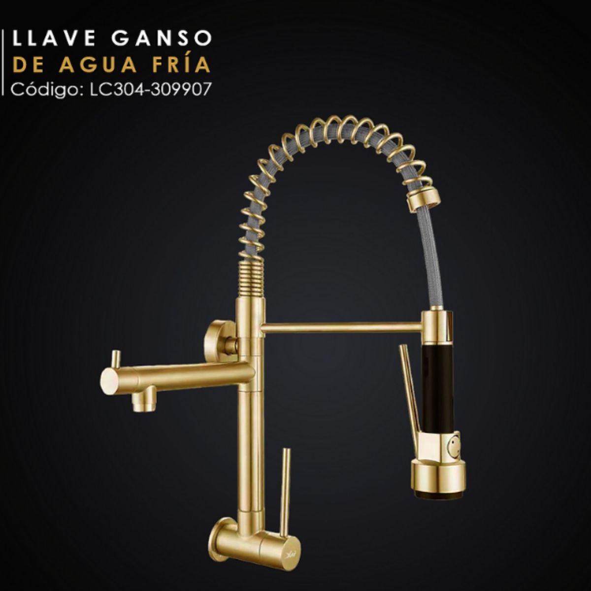 GENERICO - Llave ganso Dorado con resorte Lion Castle 304-309907