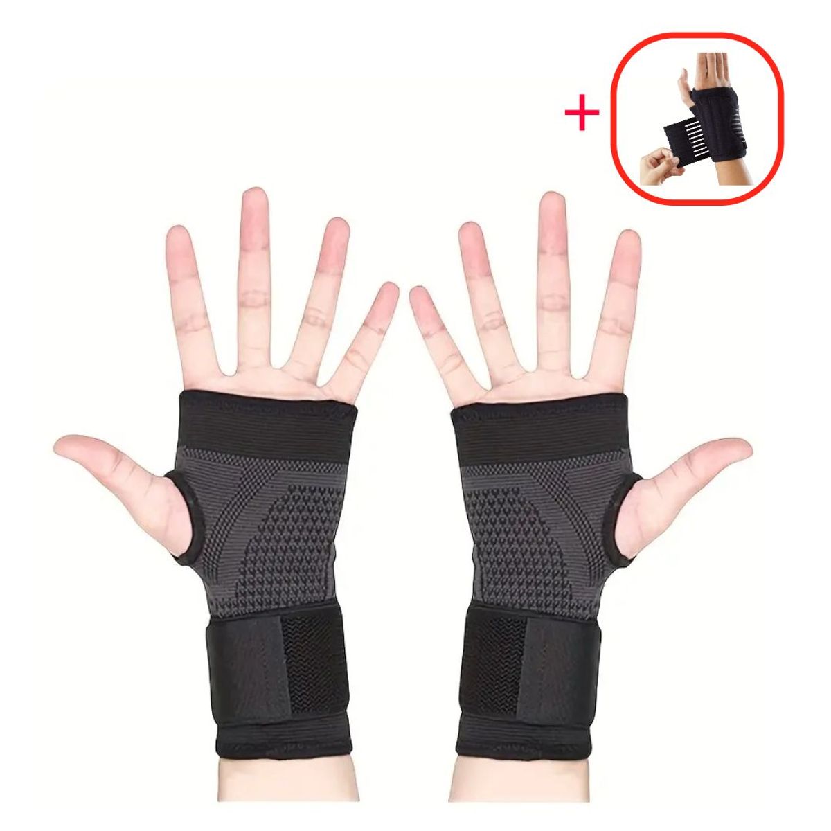 TODO FIT - Par de Muñequeras Elástica Deportiva Ajustable Para Soporte de Muñeca