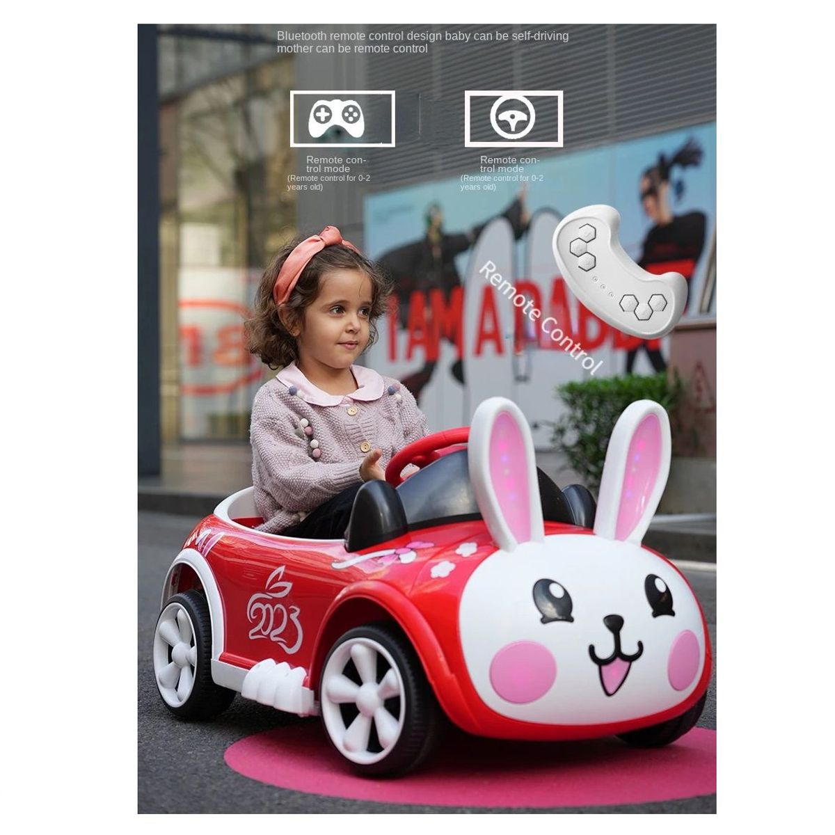 GENERICO - Carro Eléctrico Batería Control Remoto Rabit Car Rojo