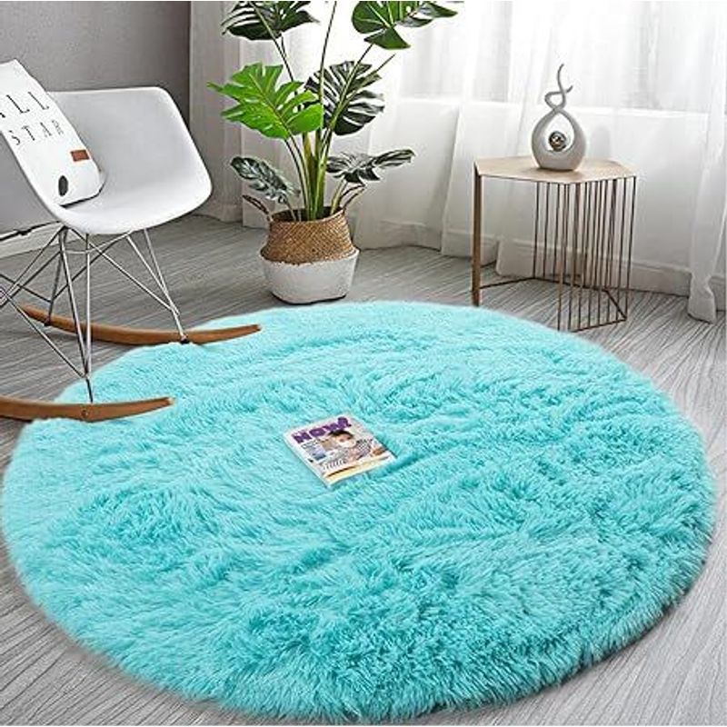 GENERICO - alfombra circular 1,50 de diametro color verde jade