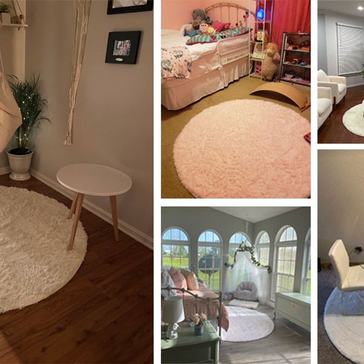 GENERICO - alfombra circular 1,50 de diametro color perla