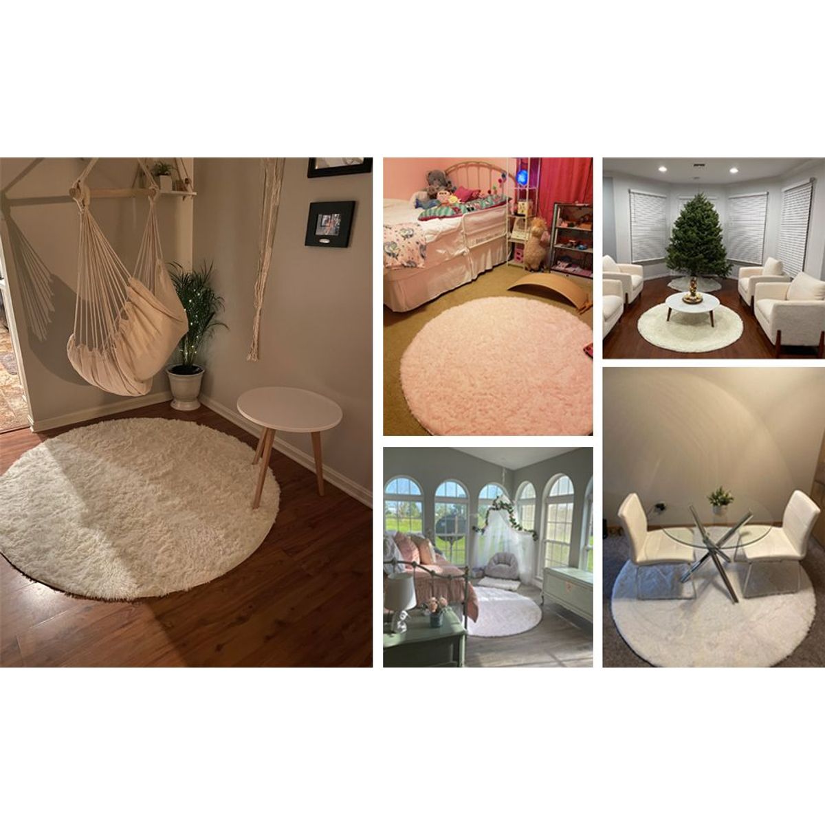 GENERICO - alfombra circular 1,50 de diametro color perla