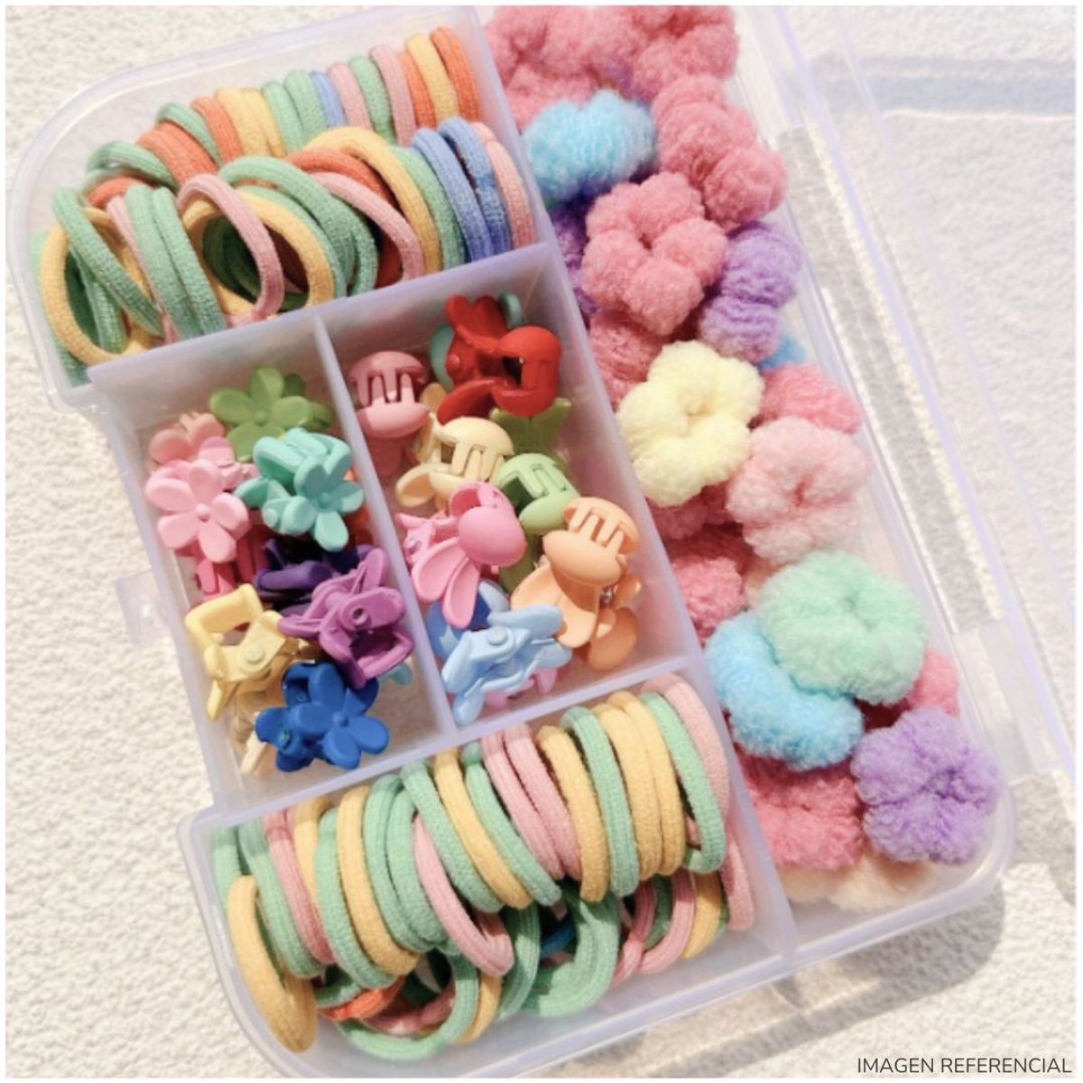 INSPIRA MARKET - Set de ganchitos piojito y ligas colets de colores