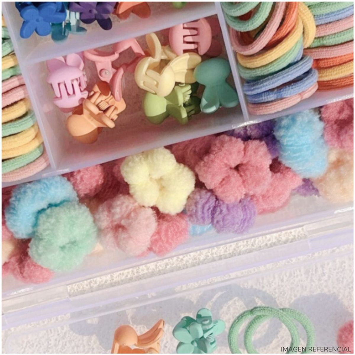 INSPIRA MARKET - Set de ganchitos piojito y ligas colets de colores