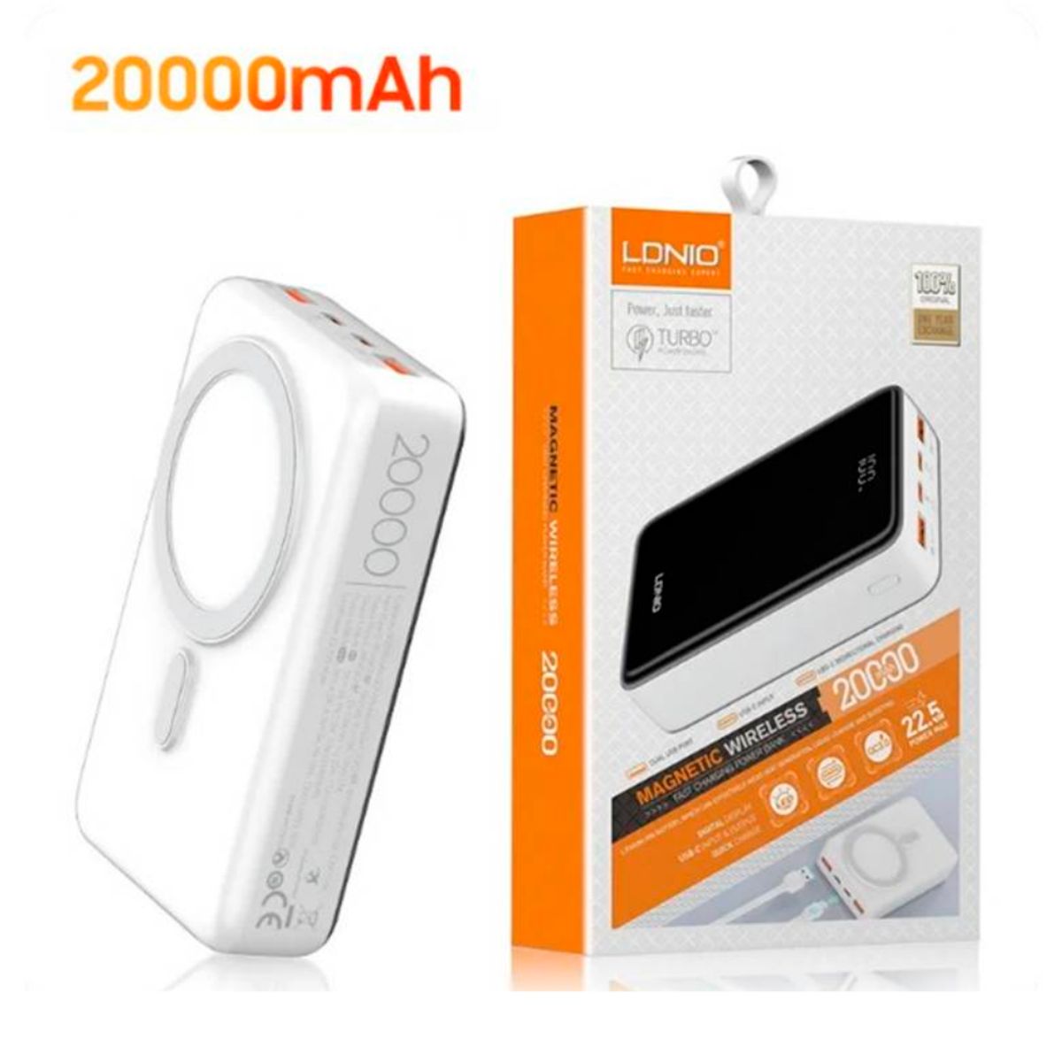 LDNIO - Power Bank  20000mAH Carga Rapida Inalambrico Iphone