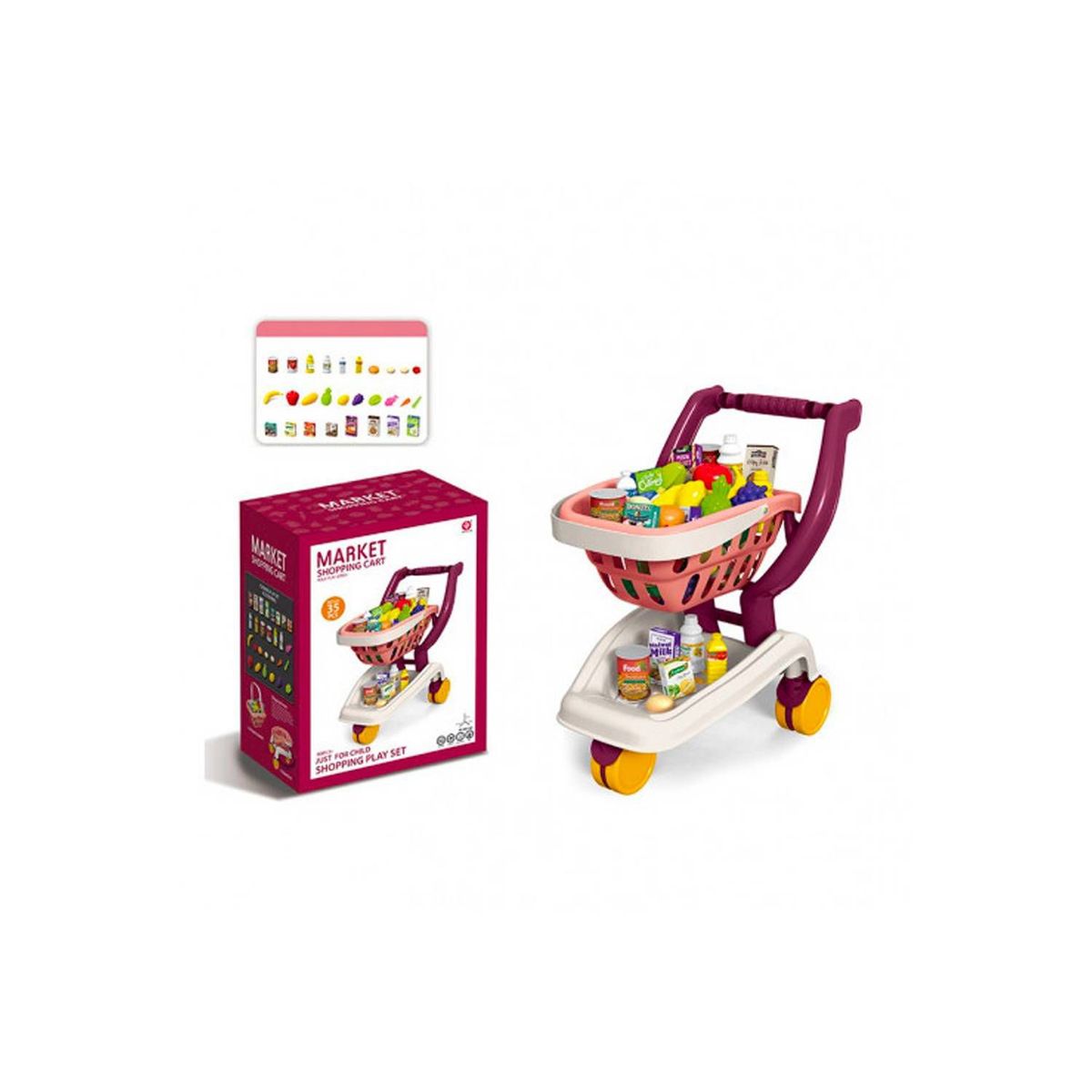 GENERICO - Coche de Mercado Juguete Niñas Guinda