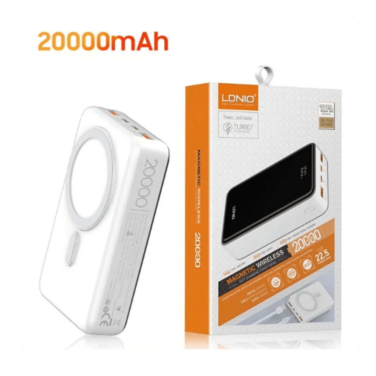 LDNIO - Power Bank 20000mAH Carga Inalambrica LDNIO PQ18
