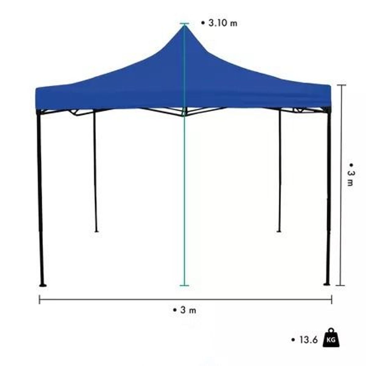 UNIVERSAL - Carpa Toldo 3x3 Plegable Reforzado Impermeable Eventos