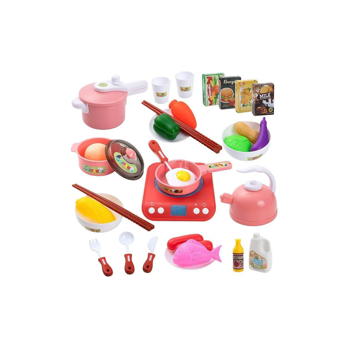 GENERICO - Set de cocina para niñas incluye pilas papel regalo