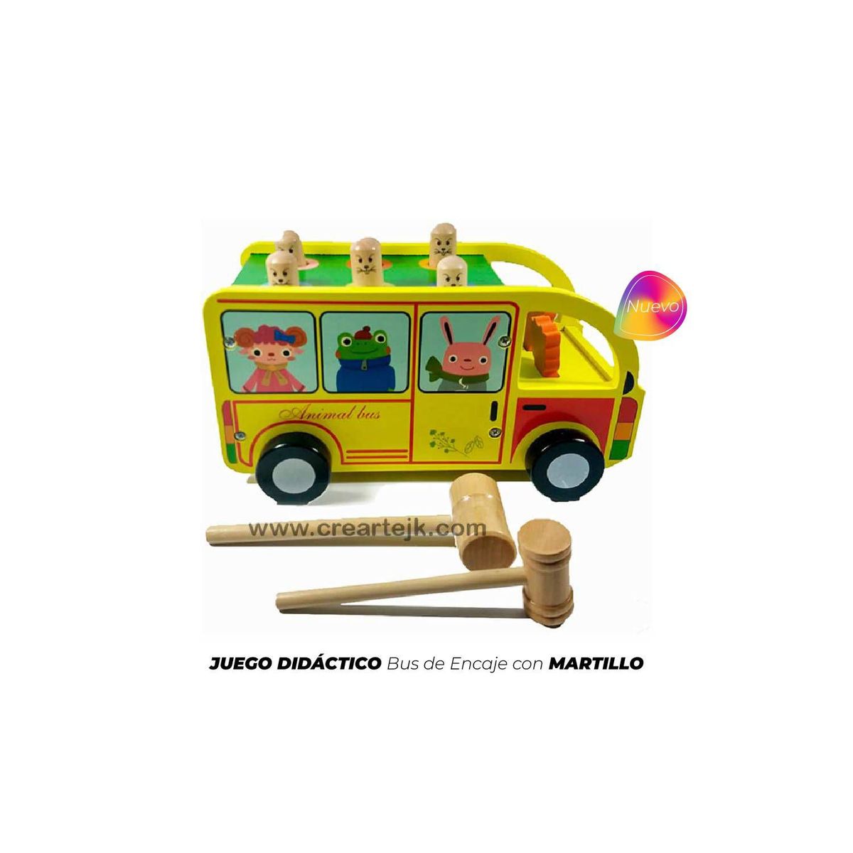 GENERICO - Juego Didáctico Bus de Encaje con Martillo