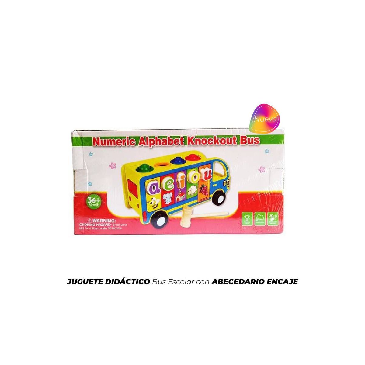 GENERICO - Juguete Didáctico Bus Escolar con Abecedario encaje