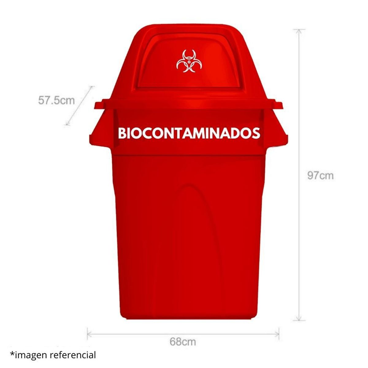 DISA SOLUCIONES ECOEFICIENTES - PAPELERA VAIVEN ROJO DE 121 LITROS