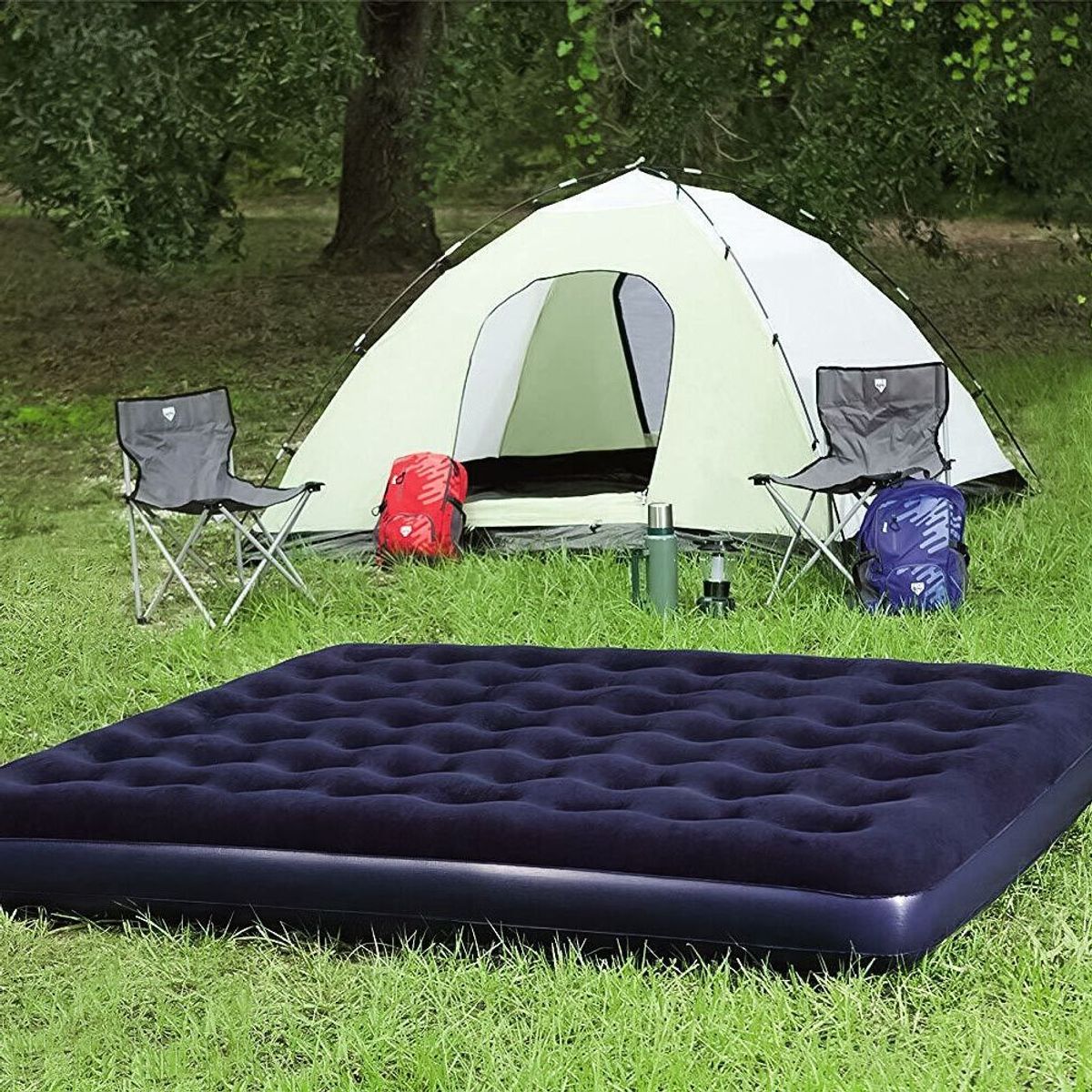 GENERICO - Colchón Inflable de Lujo para Parejas de 2 Plazas