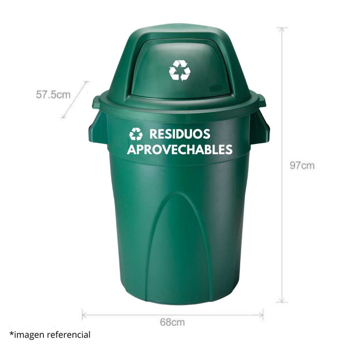 DISA SOLUCIONES ECOEFICIENTES - PAPELERA VAIVEN VERDE DE 121 LITROS