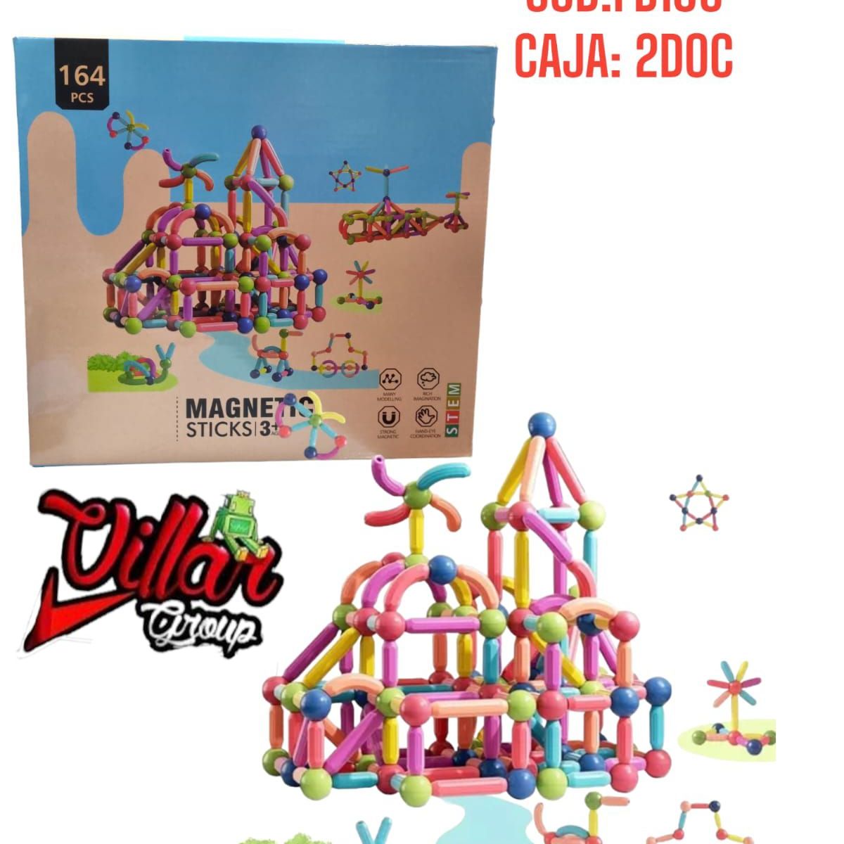 GENERICO - Bloques de Construcción Magnéticos para Niños 164 pcs