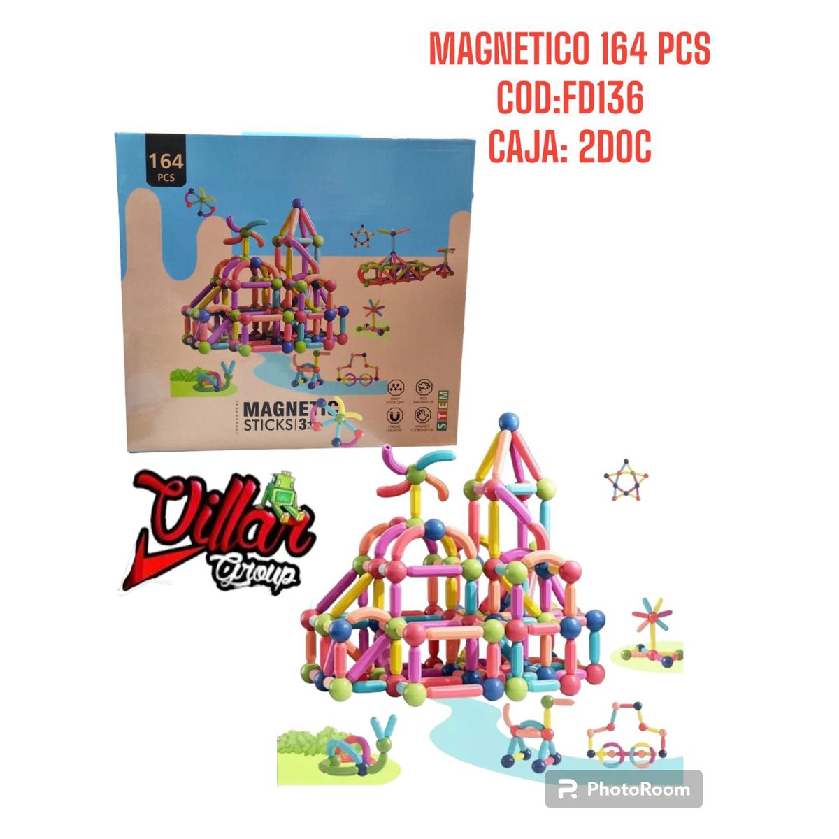 GENERICO - Bloques de Construcción Magnéticos para Niños 164 pcs