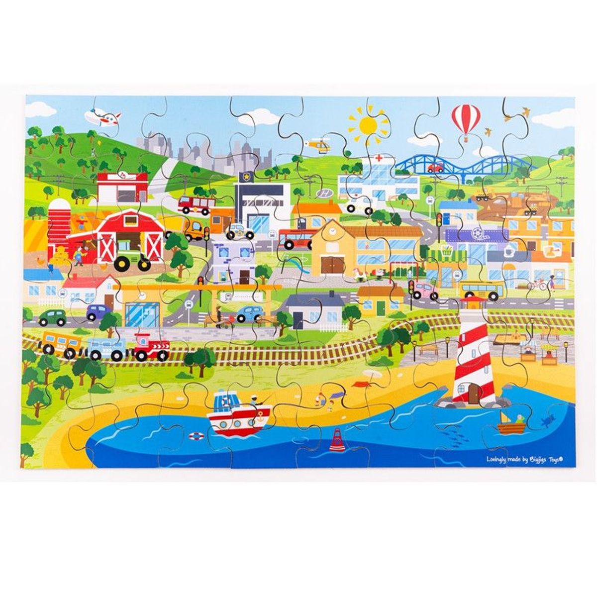 BIGJIGS - Rompecabezas de piso Bigjigs Transportes x 48 piezas