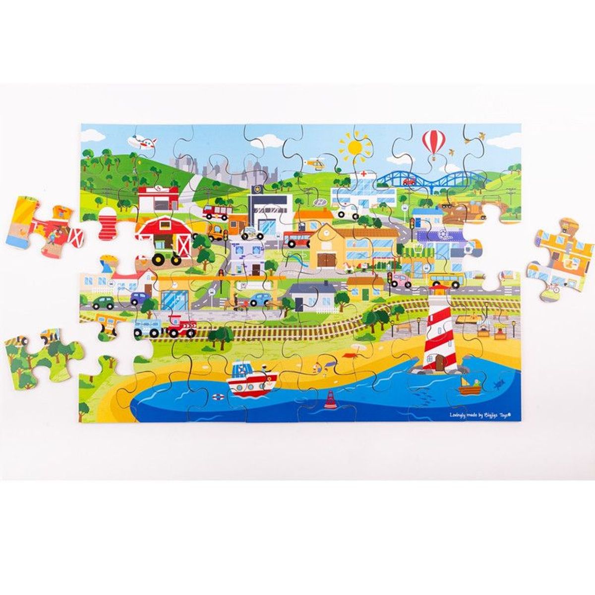 BIGJIGS - Rompecabezas de piso Bigjigs Transportes x 48 piezas