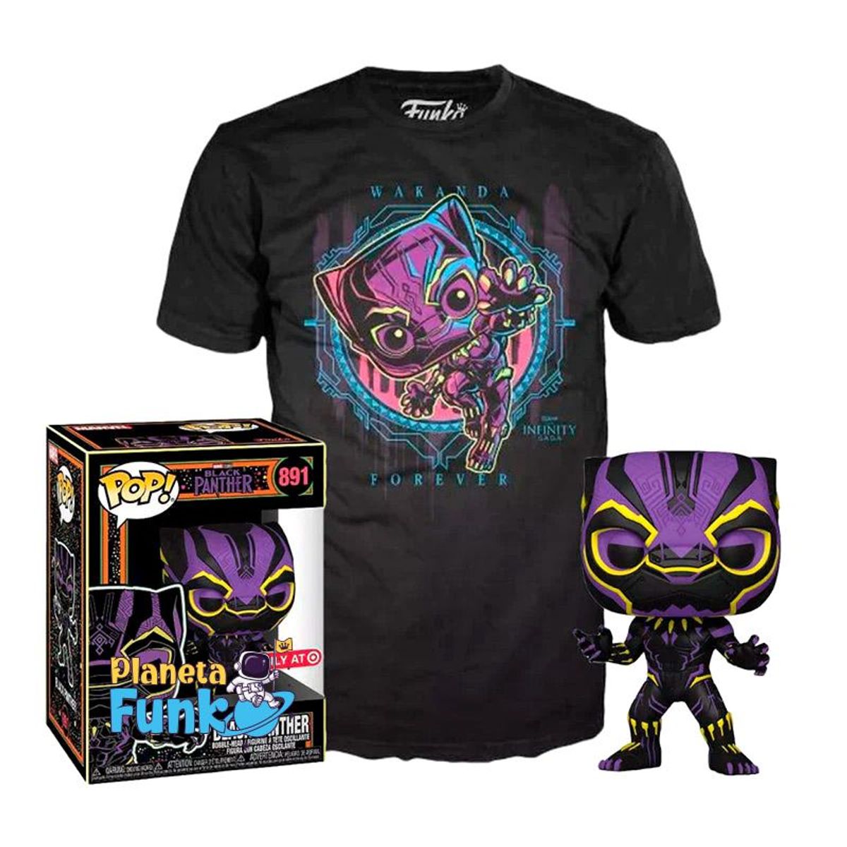 FUNKO - BLACK PANTHER BLACK LIGHT BOX SET POLO MEDIUM