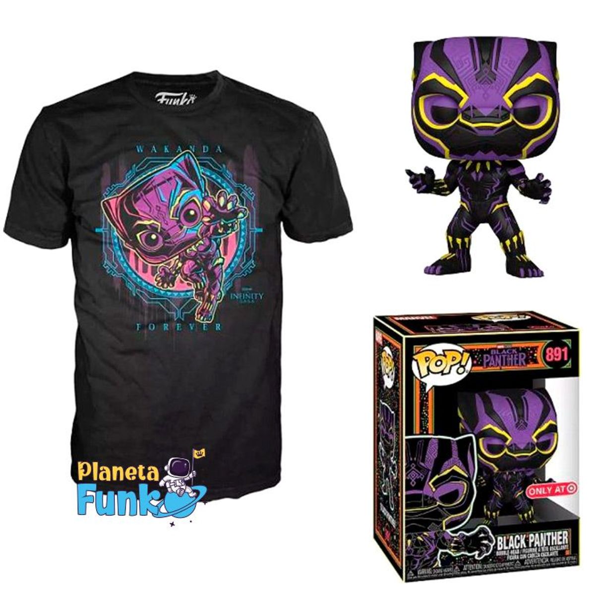FUNKO - BLACK PANTHER BLACK LIGHT BOX SET POLO MEDIUM
