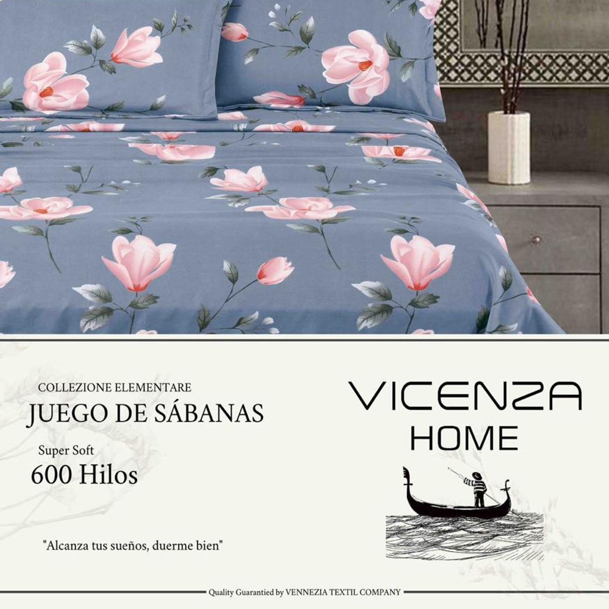 VENECIA - Set de SABANAS + Fundas - EUROPEO 2 Pz 100% Calidad