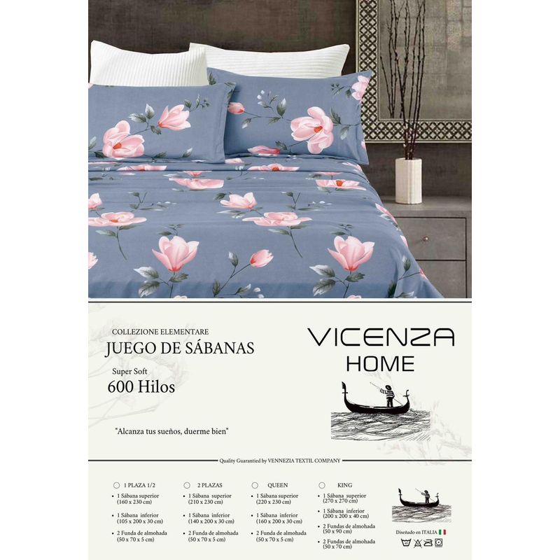 VENECIA - Set de SABANAS + Fundas - EUROPEO 2 Pz 100% Calidad