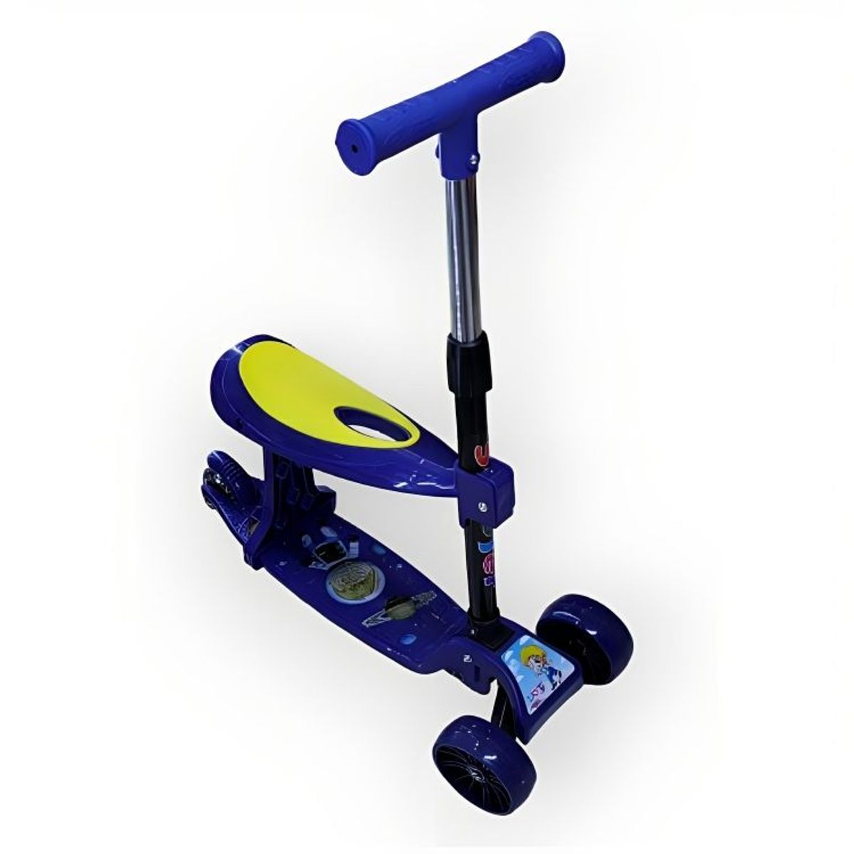 GENERICO - Scooter Para Niños Con Asiento y Soporte Llantas Anchas Azul