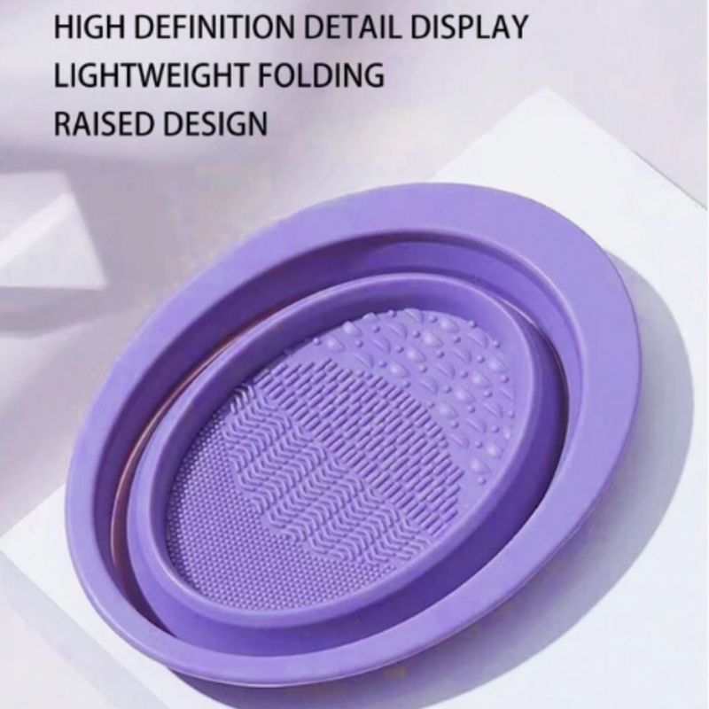 GENERICO - Bowl de limpieza de Pinceles de silicona plegable para cepillos de maquillaje