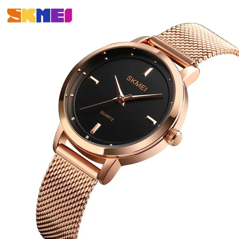 SKMEI - RELOJ SKMEI 1528 ORO ROSA CORREA ACERO PARA MUJER