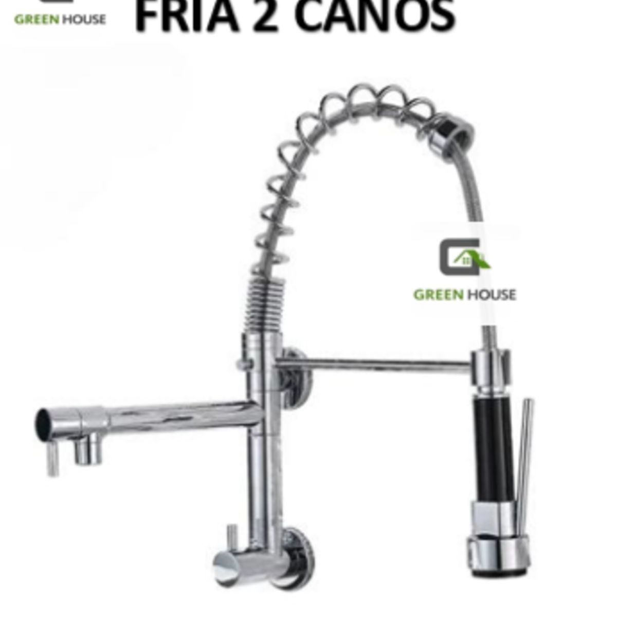 IMPORTADO MC - GRIFERIA DE COCINA  DOBLE CAÑO AGUA FRIA CROMADO PARED