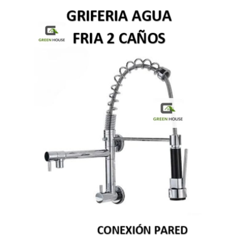 IMPORTADO MC - GRIFERIA DE COCINA  DOBLE CAÑO AGUA FRIA CROMADO PARED