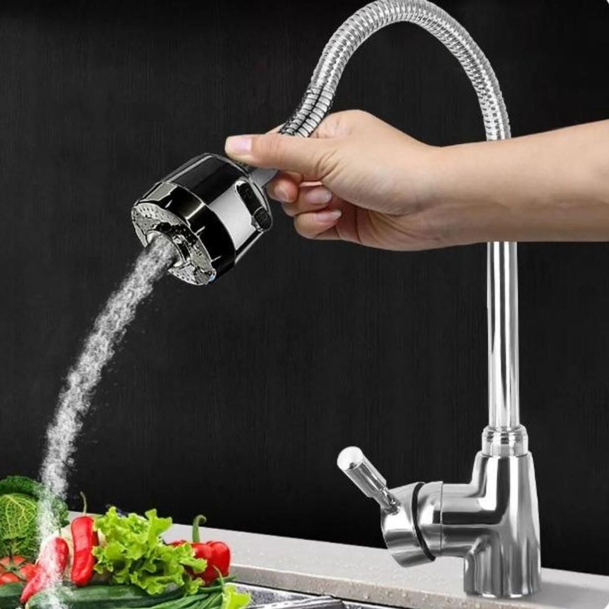 IMPORTADO MC - MEZCLADORA MONOCOMANDO DE COCINA  FLEXIBLE BAR - MUEBLE CROMADO