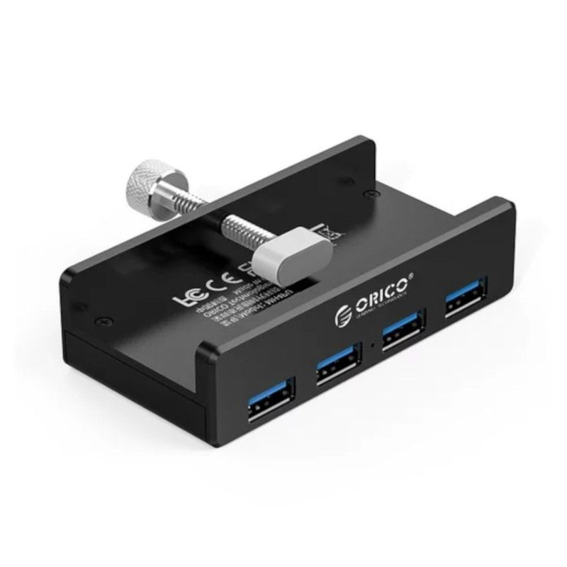 ORICO - Cable Adaptador hub 2 in 1 + clip 4 usb 3.0 5gbs Aluminium Shell