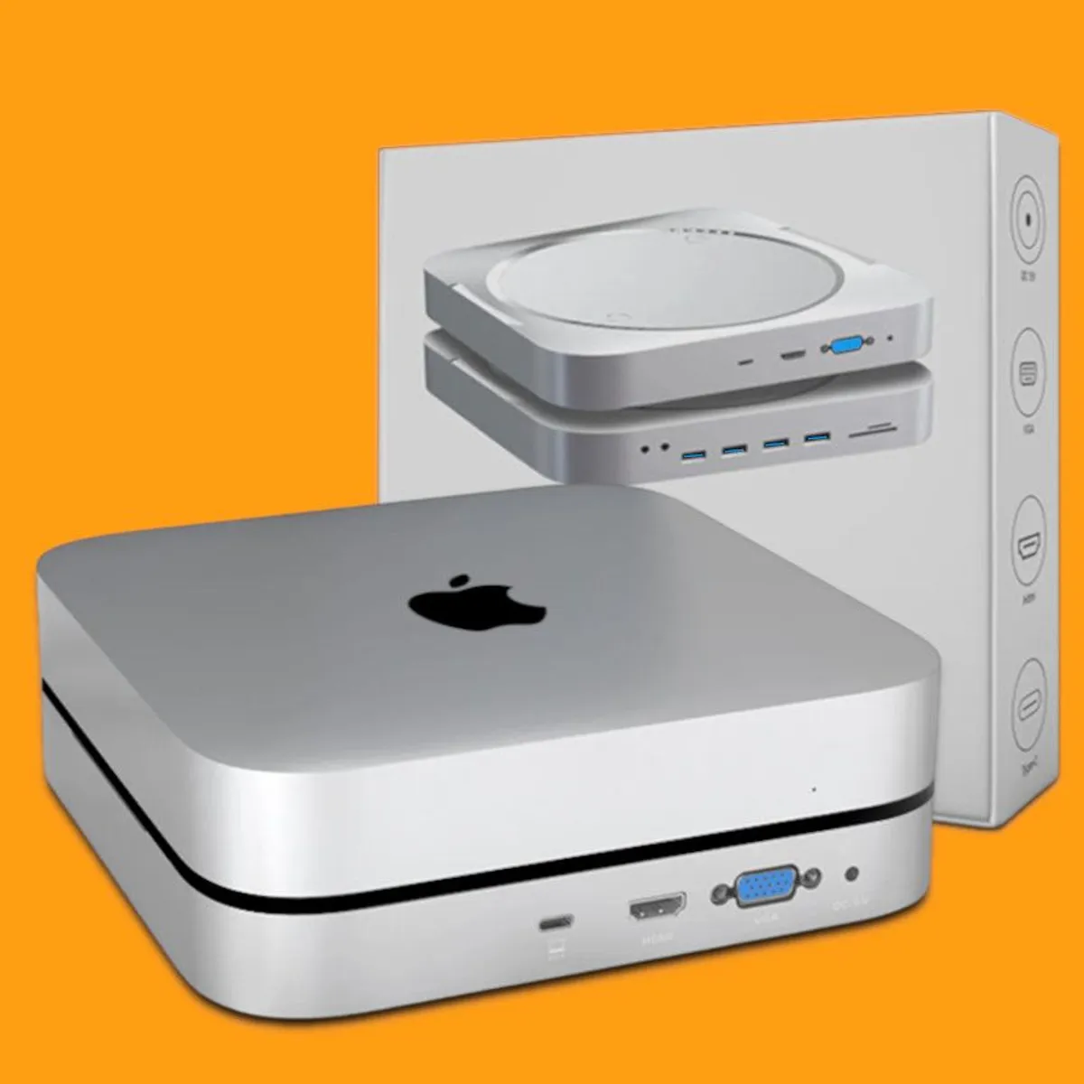 GENERICO - BASE Hub Dock Estacion Enclosure Mac Mini USB VIDEO SSD Thunderbolt 3