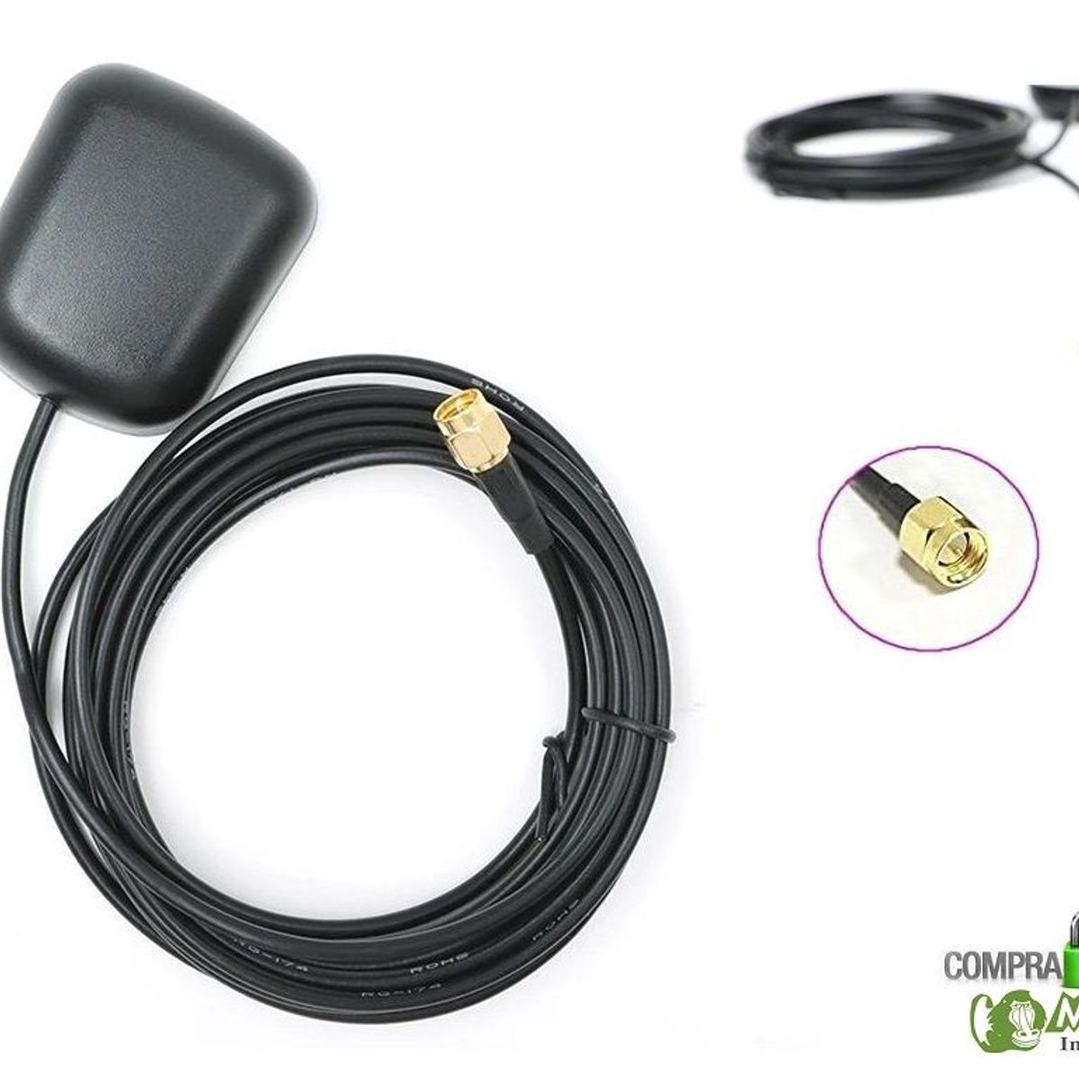 GENERICO - Antena Gps Satelital Conector Sma Macho Imantada 3-5v Mdvr