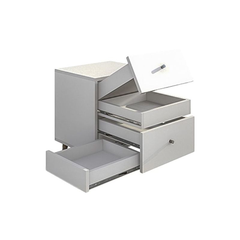 BARAKA HOME - Velador Vintage con Cajon oculto Tolna - Blanco